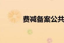 费减备案公共查询（费减备案）