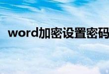 word加密设置密码（word加密怎么设置）