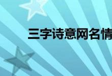 三字诗意网名情侣（三字诗意网名）