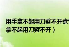 用手拿不起用刀劈不开煮饭和洗衣都得请我来打一字（用手拿不起用刀劈不开）