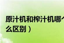 原汁机和榨汁机哪个好(原汁机和榨汁机有什么区别)