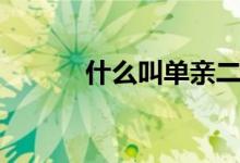什么叫单亲二体(什么叫单亲)