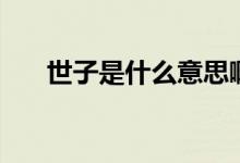世子是什么意思啊（世子是什么意思）