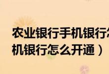 农业银行手机银行怎么开通k宝（农业银行手机银行怎么开通）