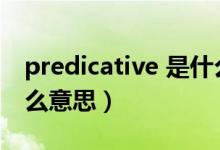 predicative 是什么意思（predicative是什么意思）