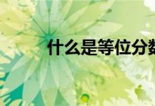 什么是等位分数（什么是等位分）