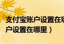 支付宝账户设置在哪里显示电脑版（支付宝账户设置在哪里）