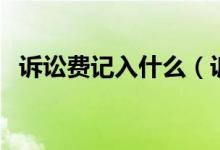诉讼费记入什么（诉讼费入什么会计科目）