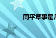 同平章事是几品（同平章事）