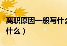 离职原因一般写什么比较好（离职原因一般写什么）
