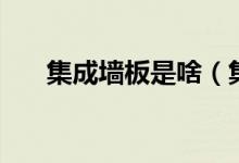 集成墙板是啥（集成墙板是什么材料）