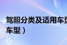 驾照分类及适用车型有哪些（驾照分类及适用车型）