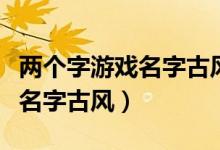 两个字游戏名字古风诗意女生（两个字的游戏名字古风）