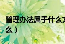 管理办法属于什么文件类别（管理办法属于什么）