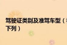 驾驶证类别及准驾车型（初次申领机动车驾驶证的可以申请下列）