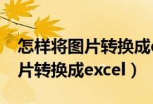 怎样将图片转换成excel文档格式（怎样将图片转换成excel）