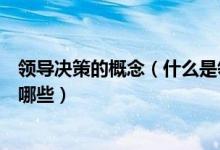 领导决策的概念（什么是领导决策领导决策的要素主要包括哪些）