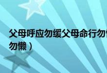 父母呼应勿缓父母命行勿懒的意思（父母呼应勿缓父母命行勿懒）