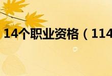 14个职业资格（114项职业资格证书是哪些）