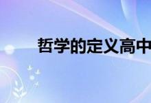 哲学的定义高中政治（哲学的定义）