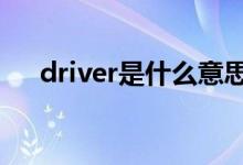 driver是什么意思（drive是什么意思）