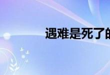 遇难是死了的意思吗（遇难）
