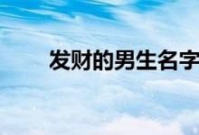 发财的男生名字（发财的男孩名字）