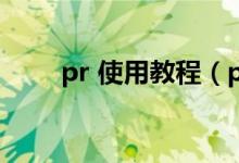 pr 使用教程（premiere使用教程）