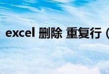excel 删除 重复行（excel删除重复数据行）