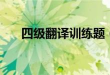 四级翻译训练题（英语四级翻译练习）