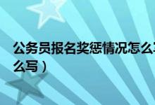 公务员报名奖惩情况怎么写有那些（公务员报名奖惩情况怎么写）