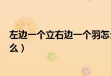 左边一个立右边一个羽怎么念（左边一个立右边一个羽念什么）