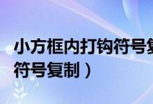 小方框内打钩符号复制怎么弄（小方框内打钩符号复制）