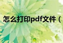 怎么打印pdf文件（打印到文件是什么意思）