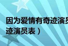 因为爱情有奇迹演员表电视猫（因为爱情有奇迹演员表）