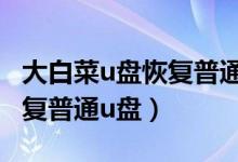 大白菜u盘恢复普通u盘怎么办（大白菜u盘恢复普通u盘）