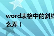 word表格中的斜线怎么弄（表格中的斜线怎么弄）