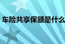 车险共享保额是什么意思（保额是什么意思）