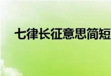 七律长征意思简短20字（七律长征意思）