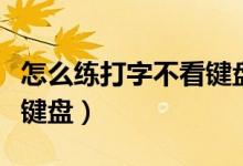 怎么练打字不看键盘输入法（怎么练打字不看键盘）