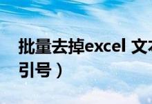 批量去掉excel 文本引号（excel去掉文本单引号）