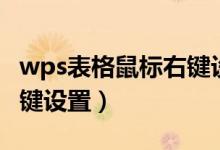 wps表格鼠标右键设置不了（wps表格鼠标右键设置）