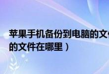 苹果手机备份到电脑的文件在哪里看（苹果手机备份到电脑的文件在哪里）