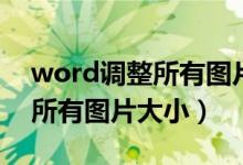 word调整所有图片大小快捷键（word调整所有图片大小）