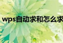 wps自动求和怎么求不出来（wps自动求和）