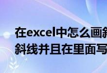 在excel中怎么画斜线并写字（excel怎么画斜线并且在里面写字）