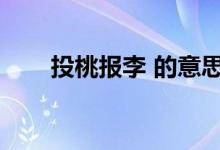 投桃报李 的意思（投桃报李的意思）