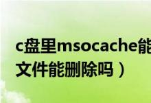 c盘里msocache能删吗（MSOcache是什么文件能删除吗）