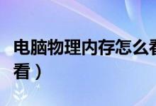 电脑物理内存怎么看多大（电脑物理内存怎么看）