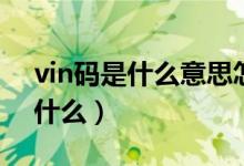 vin码是什么意思怎么远程控制车（vin码是什么）